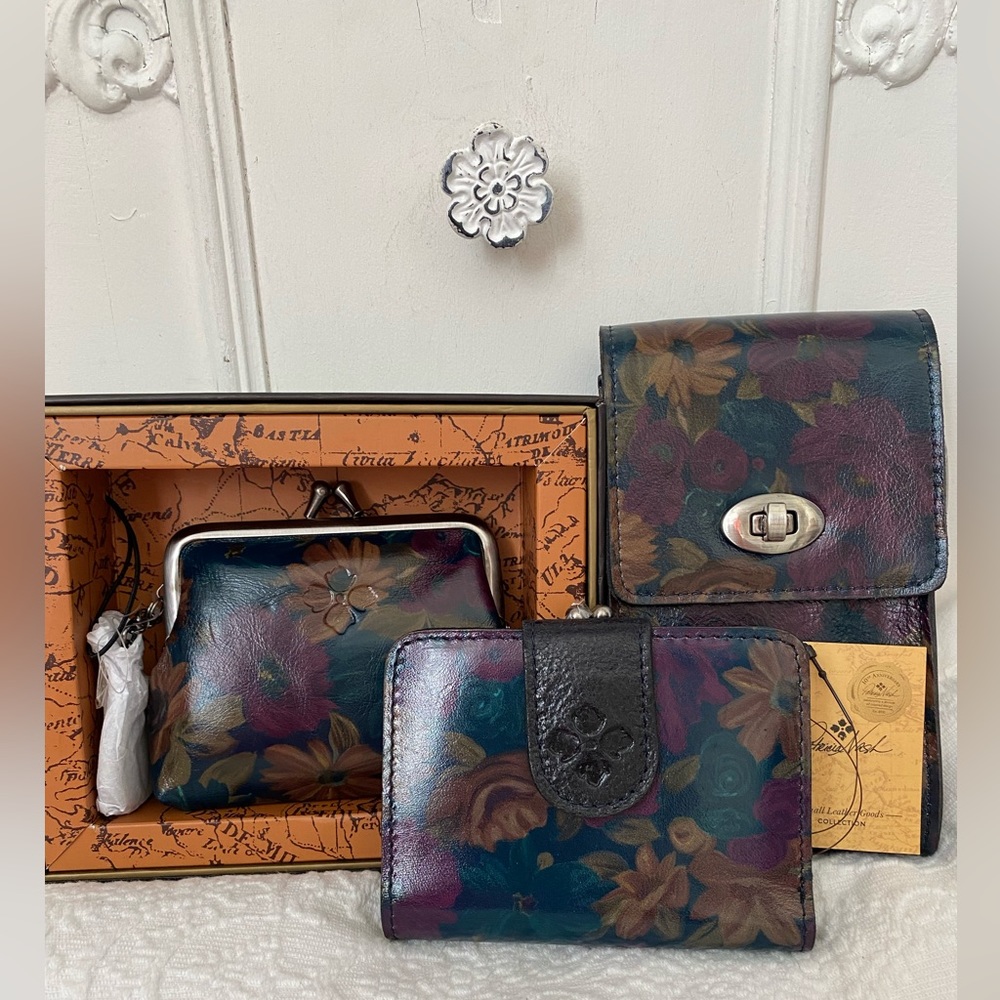 Patricia Nash *Iberia*Wallet *Borse*Keychain &*Rivella* c/b Set. NWT
